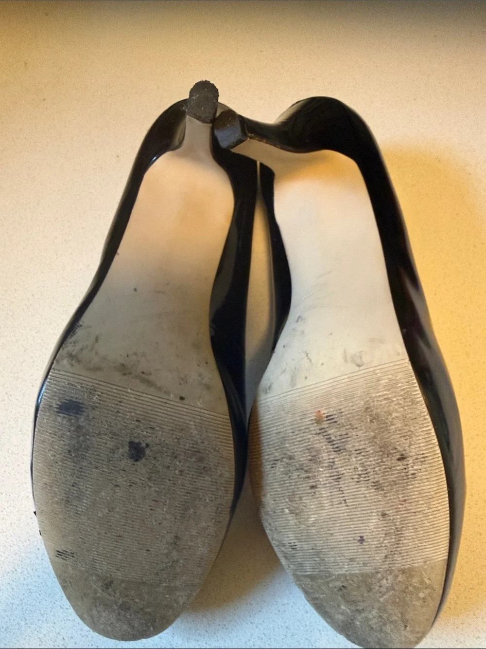 Madden Girl Black Patent Round-Toe High Heels